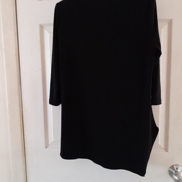 TanJay Asymmetrical Blouse Black Size Petite Small - Picture 3 of 6